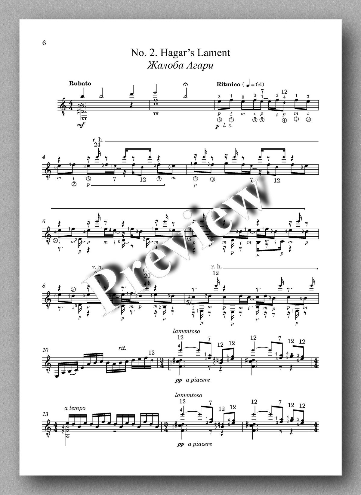 Gorelova, Biblical Motifs -  music score 2