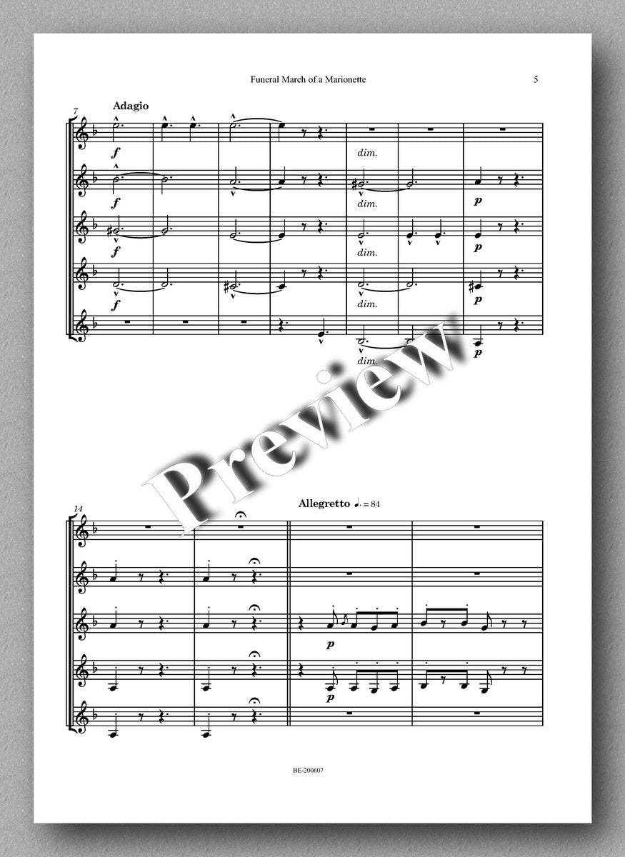 Charles Gounod, Funeral March of a Marionette - preview of the music score 2
