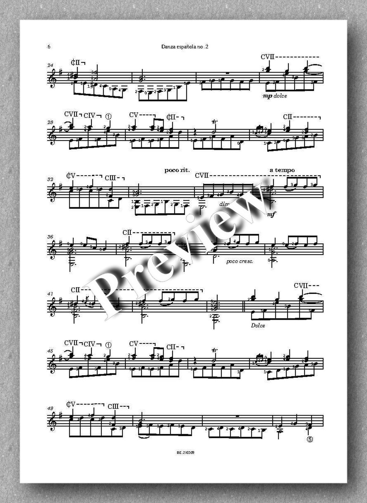 Granados-Rasmussen, Danza española no. 2 - music score 2