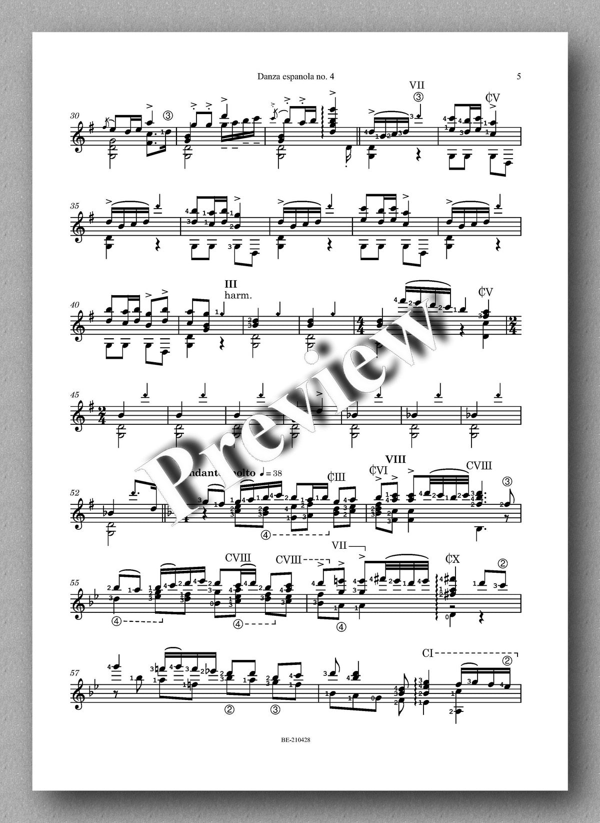 Granados-Rasmussen, Danza espanola no. 4 - music score 2