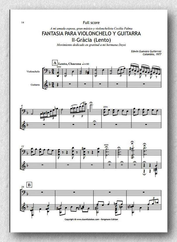 Gutierrez, Fantasià para Violonchelo y Guitarra