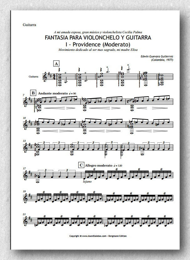 Gutierrez, Fantasià para Violonchelo y Guitarra