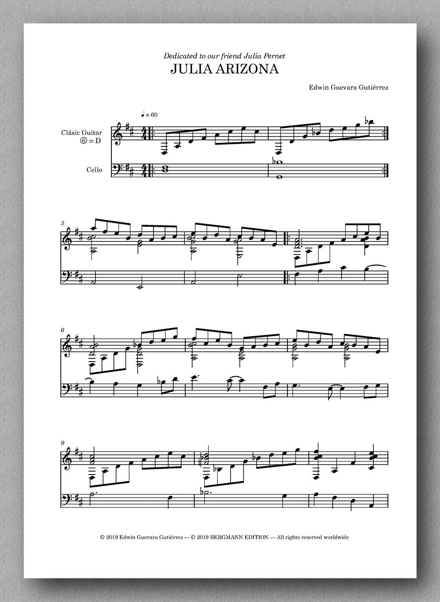 JULIA ARIZONA by Edwin Guevara Gutiérrez - preview of the score