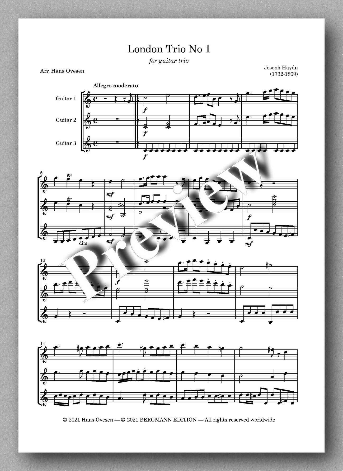 Haydn-Ovesen, London Trios No. 1-2 - music score 1