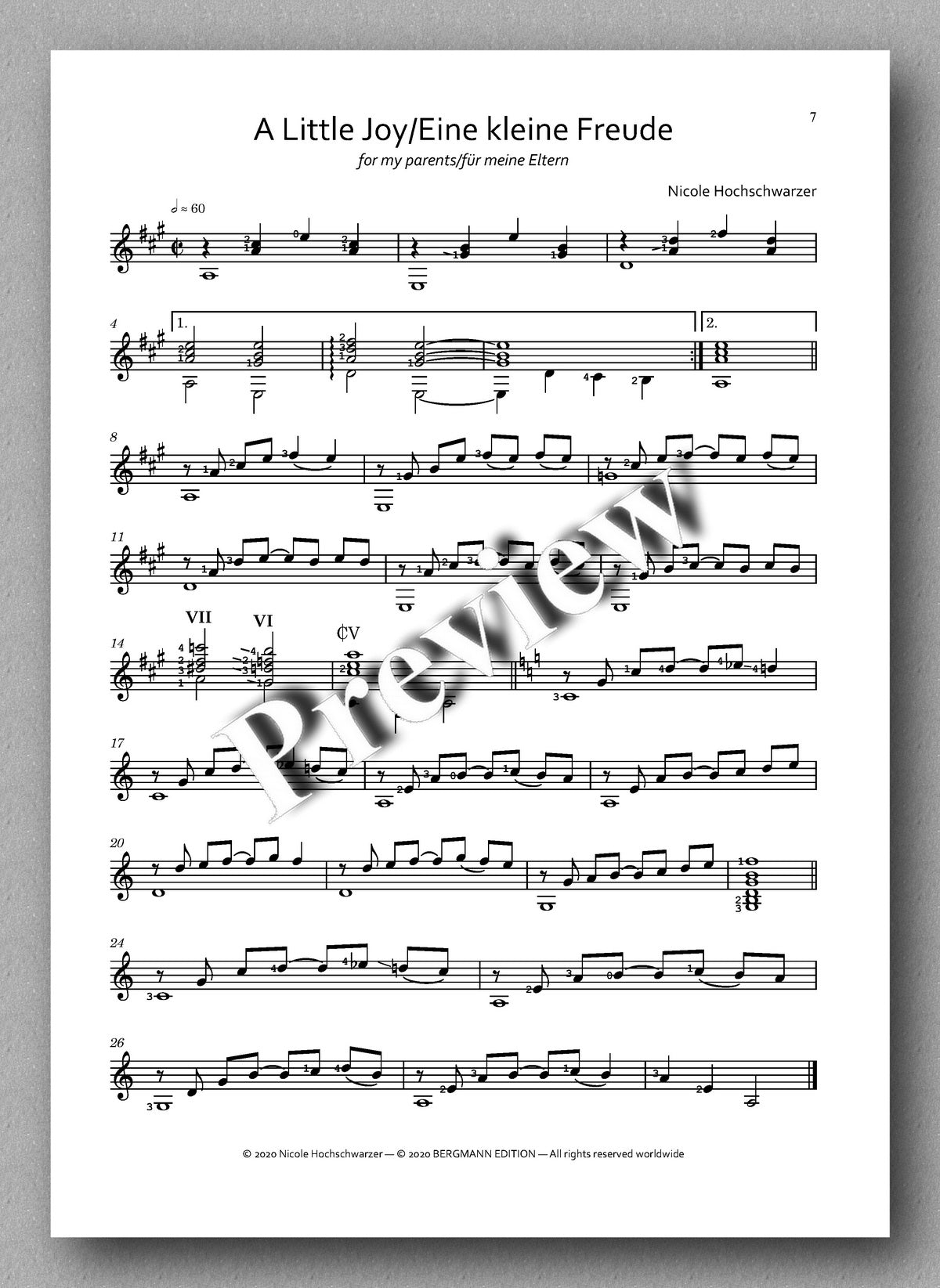 Lost in Thoughts by Nicole Hochschwarzer - preview of the music score 2