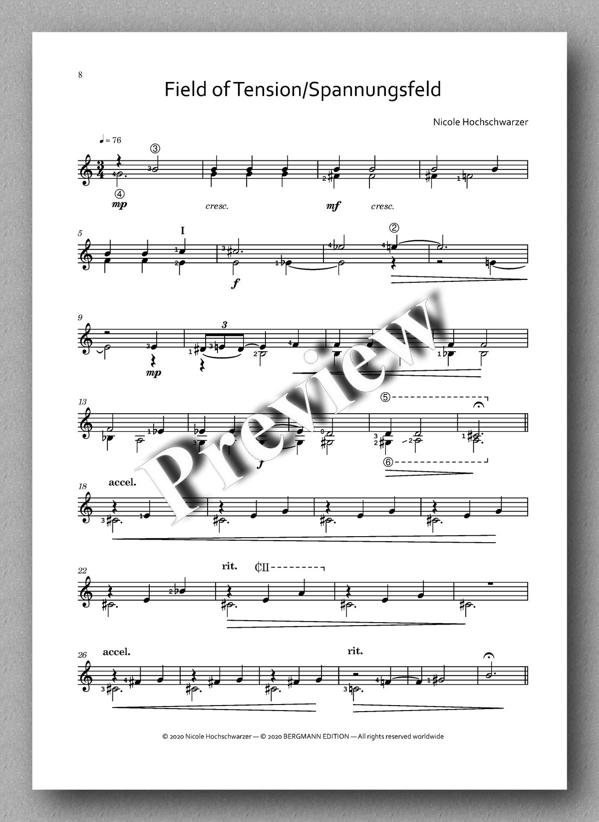 Lost in Thoughts by Nicole Hochschwarzer - preview of the music score 3