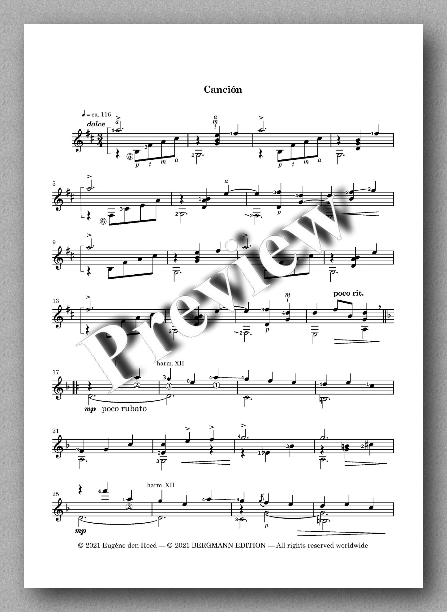 Hoed, Sonatina Ostinato - music score 2