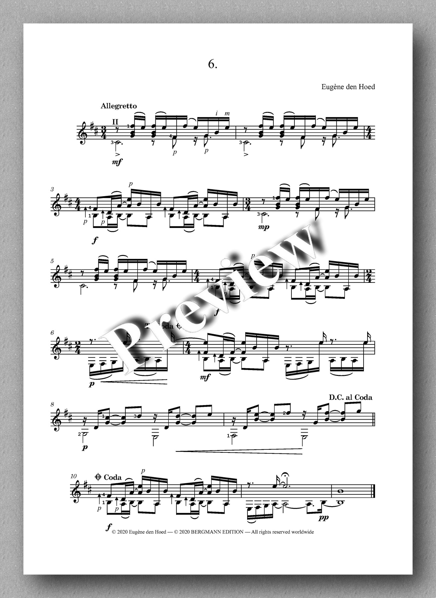 Eugène den Hoed, 15 Modern Studies - preview of the music score 2