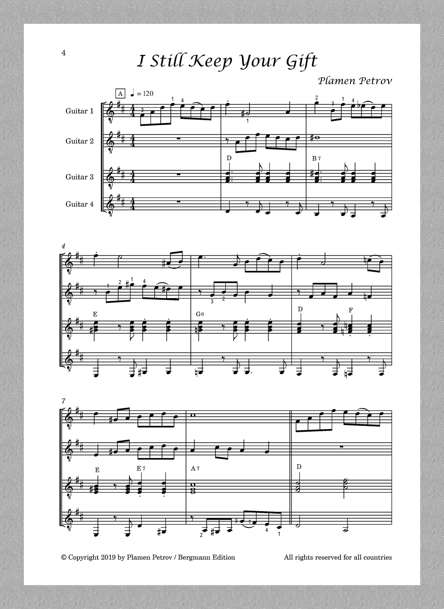 Petrov, I Still Keep Your Gift - preview of the score 1