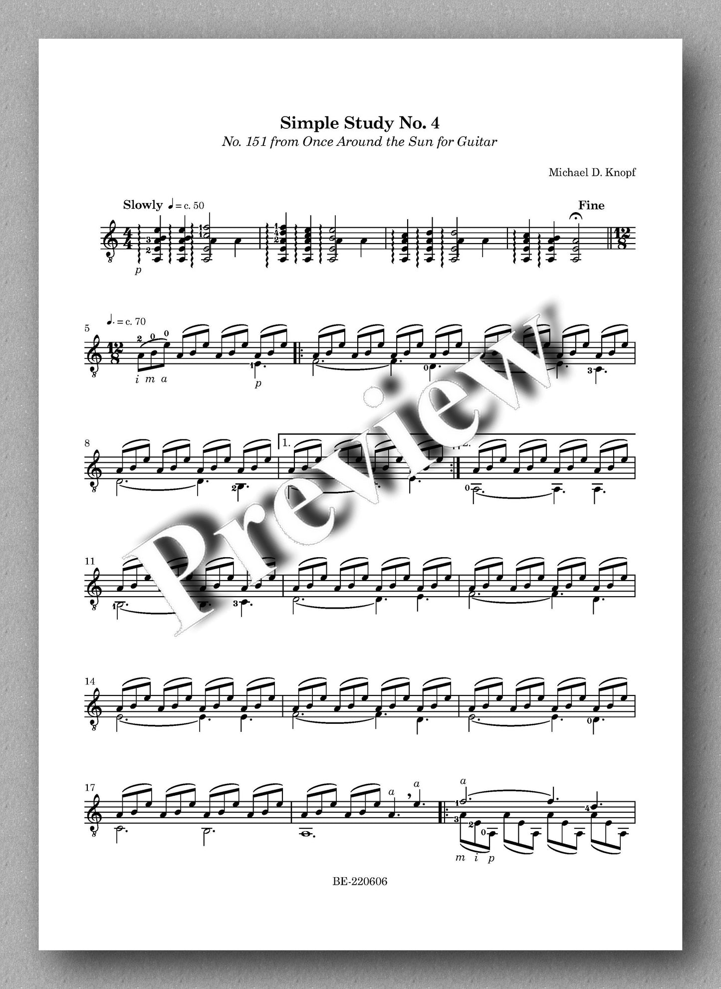 Knopf, Five Simple Studies - music score 2