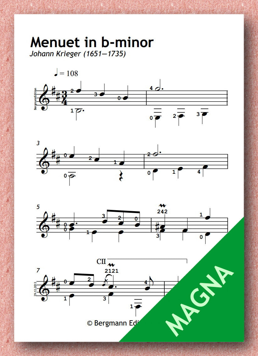 Krieger, Johann: Menuet in b-minor (pdf)