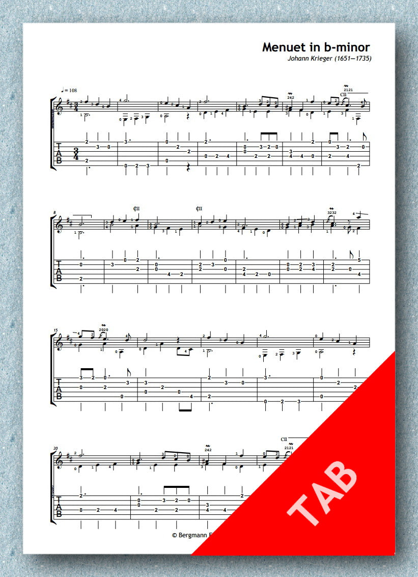 Krieger, Johann: Menuet in b-minor (pdf)