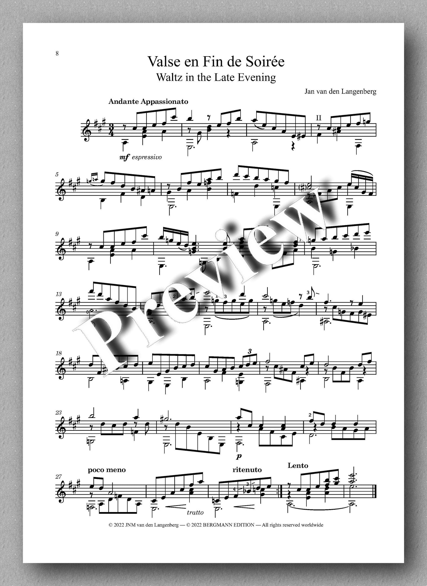 Langenberg, Three Short Pieces - music score 3