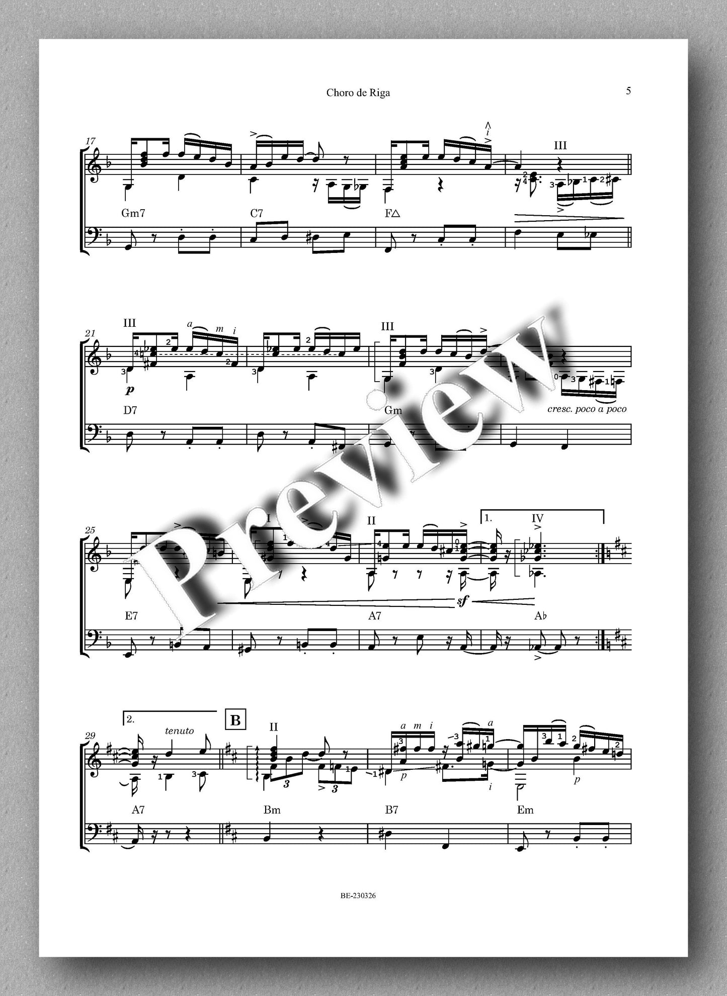Andrey Lebed, Choro de Riga - preview of the music score 2