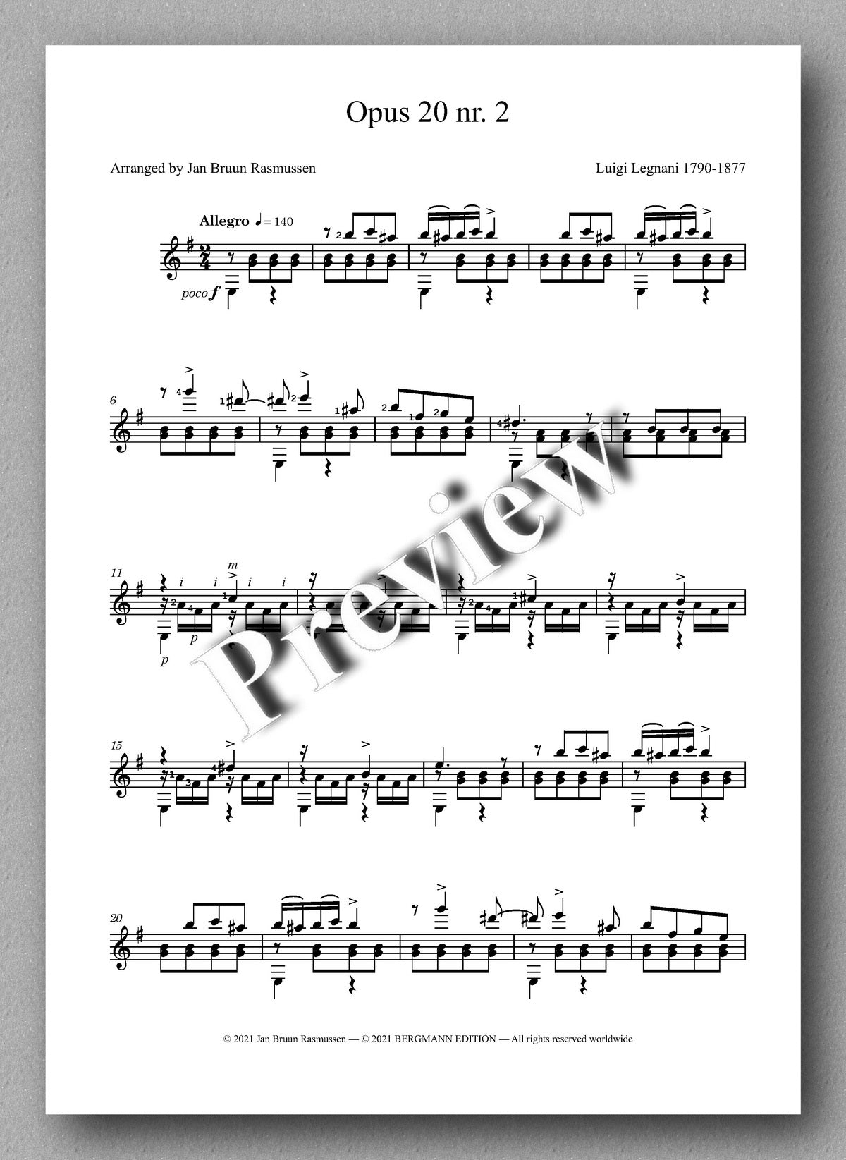 Luigi Legnani, The very best of Caprice Opus 20 - Music score 1