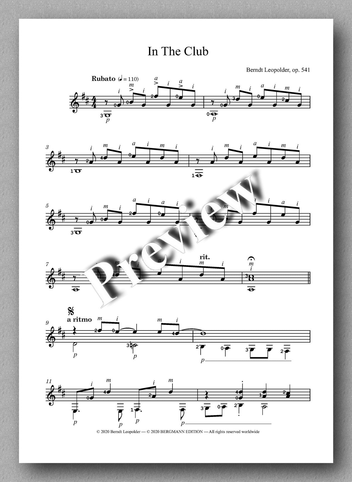Leopolder, LET THE GUITAR SPEAK - Music score 1