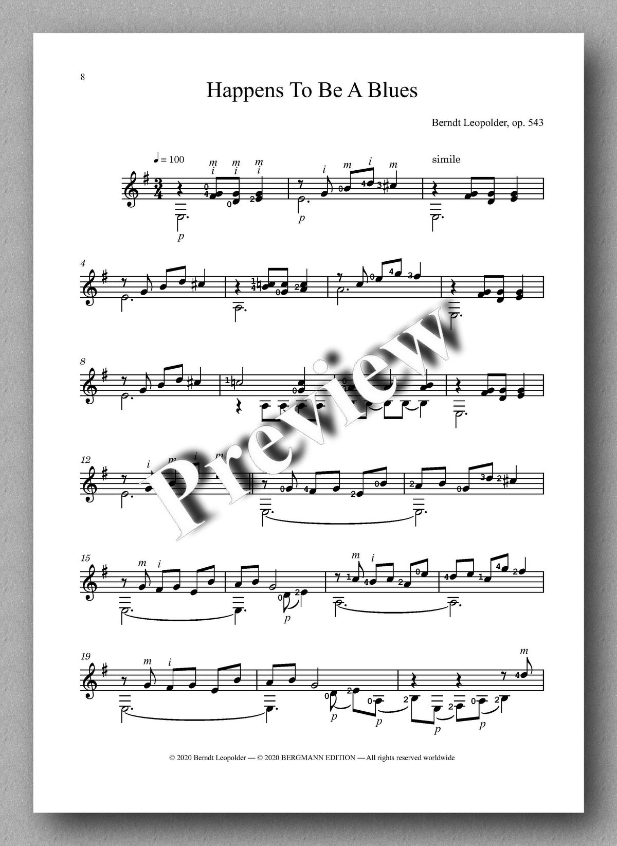 Leopolder, LET THE GUITAR SPEAK - Music score 2
