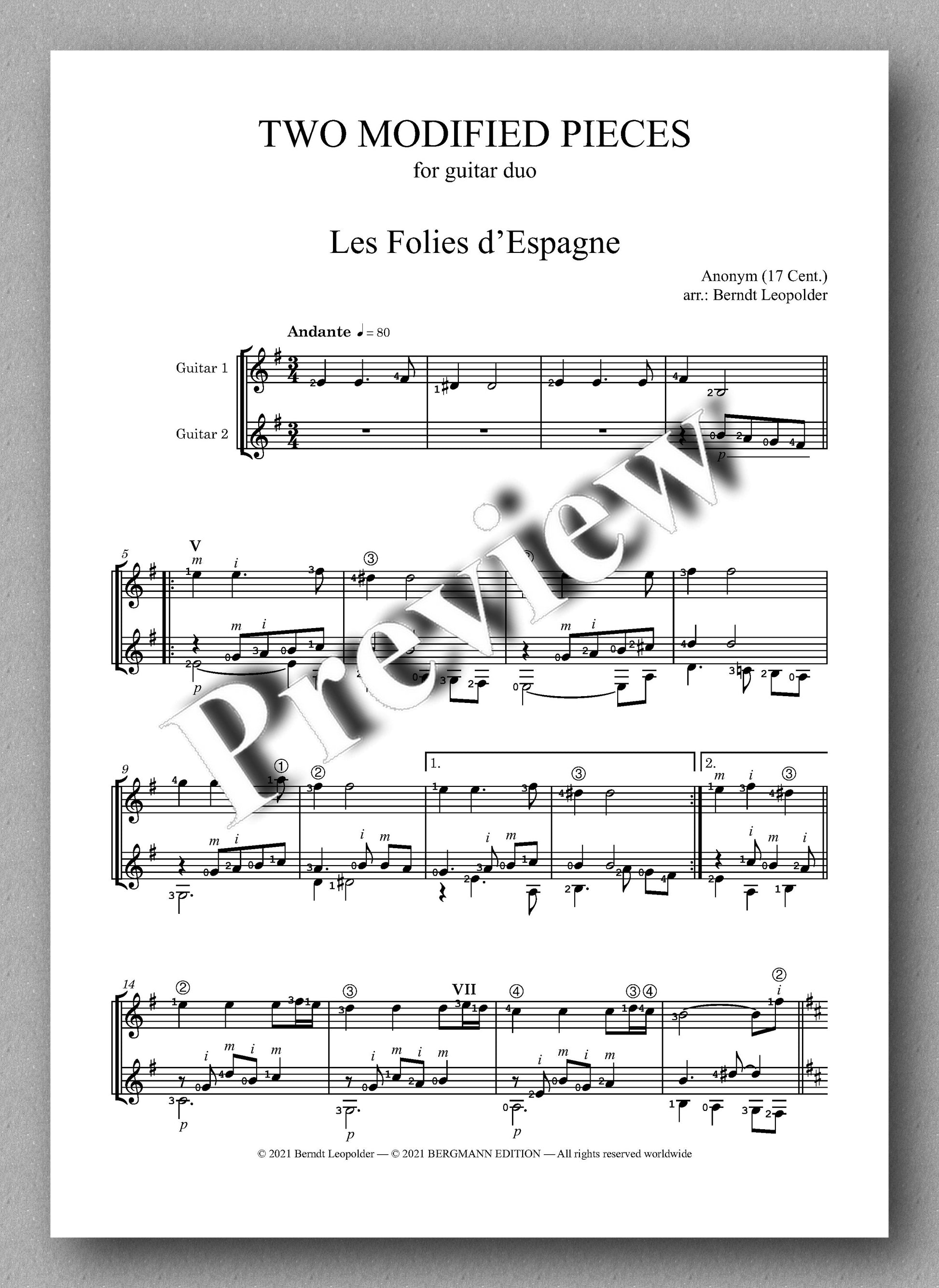 Leopolder, Two Modified Pieces - music score 1