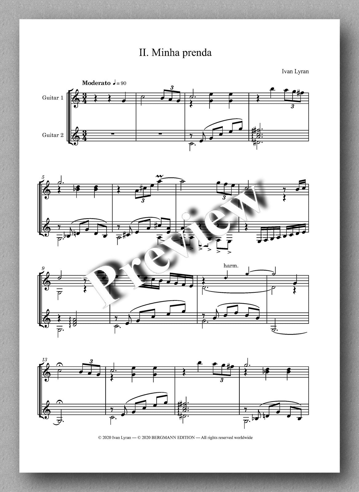 Ivan Lyran, Três Peças Brasileiras, Opus 22 - preview of the music score 2