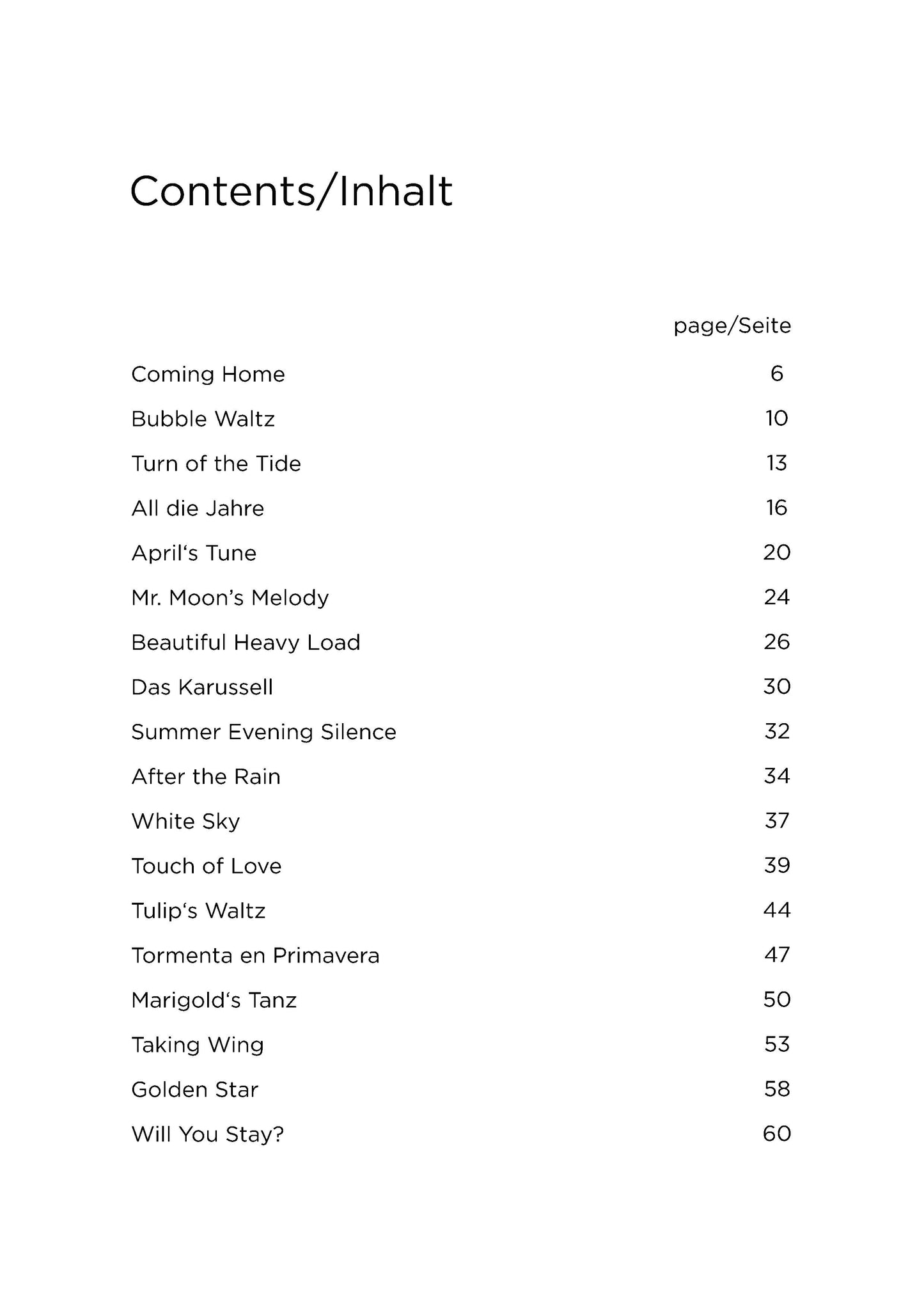 Mair, Comming Home - index