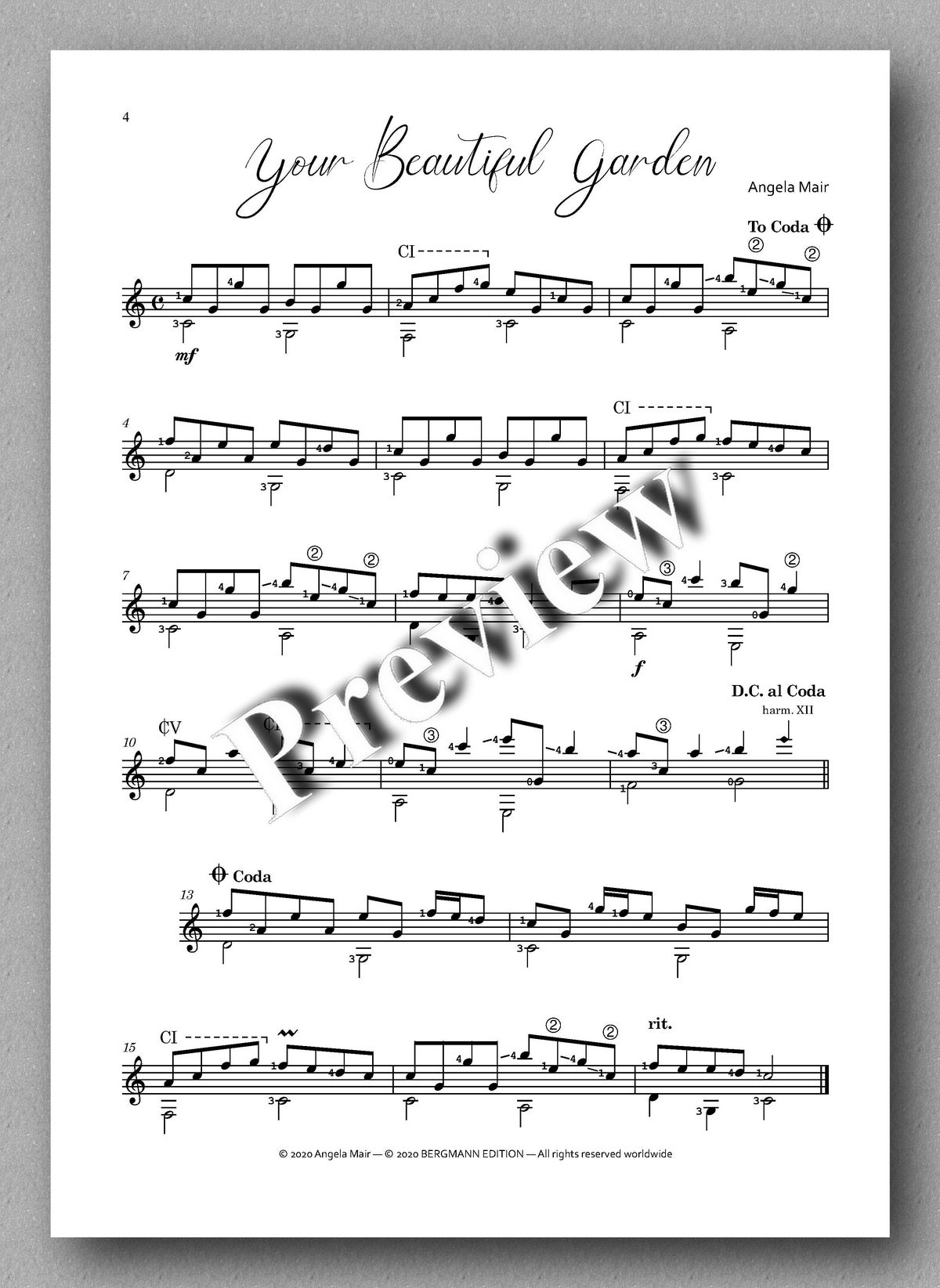 One by One - vol. 2, by Angela Mair - preview of the music score 1