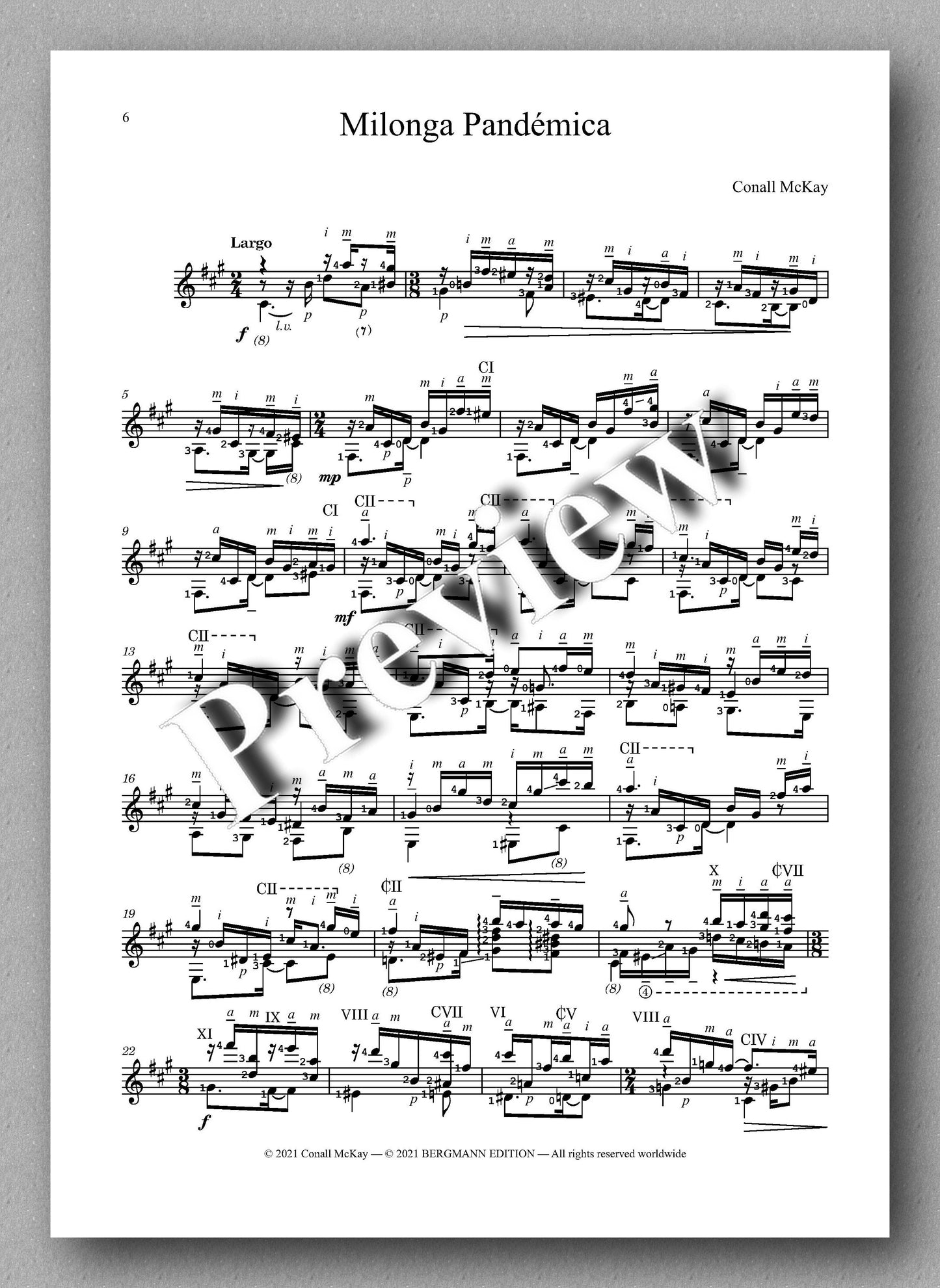 McKay, Milonga Pandémica - music score 1