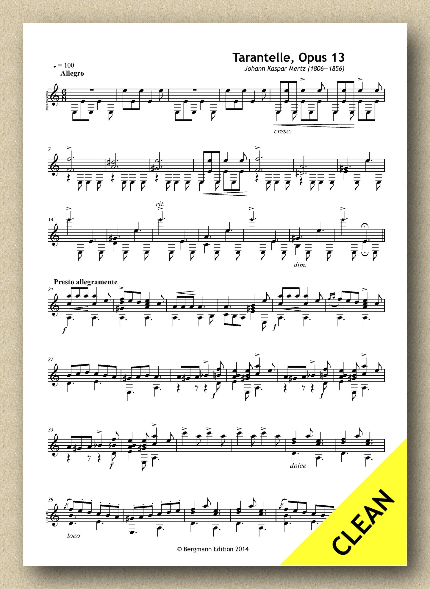 Mertz op. 13 no. 6 - Tarantelle