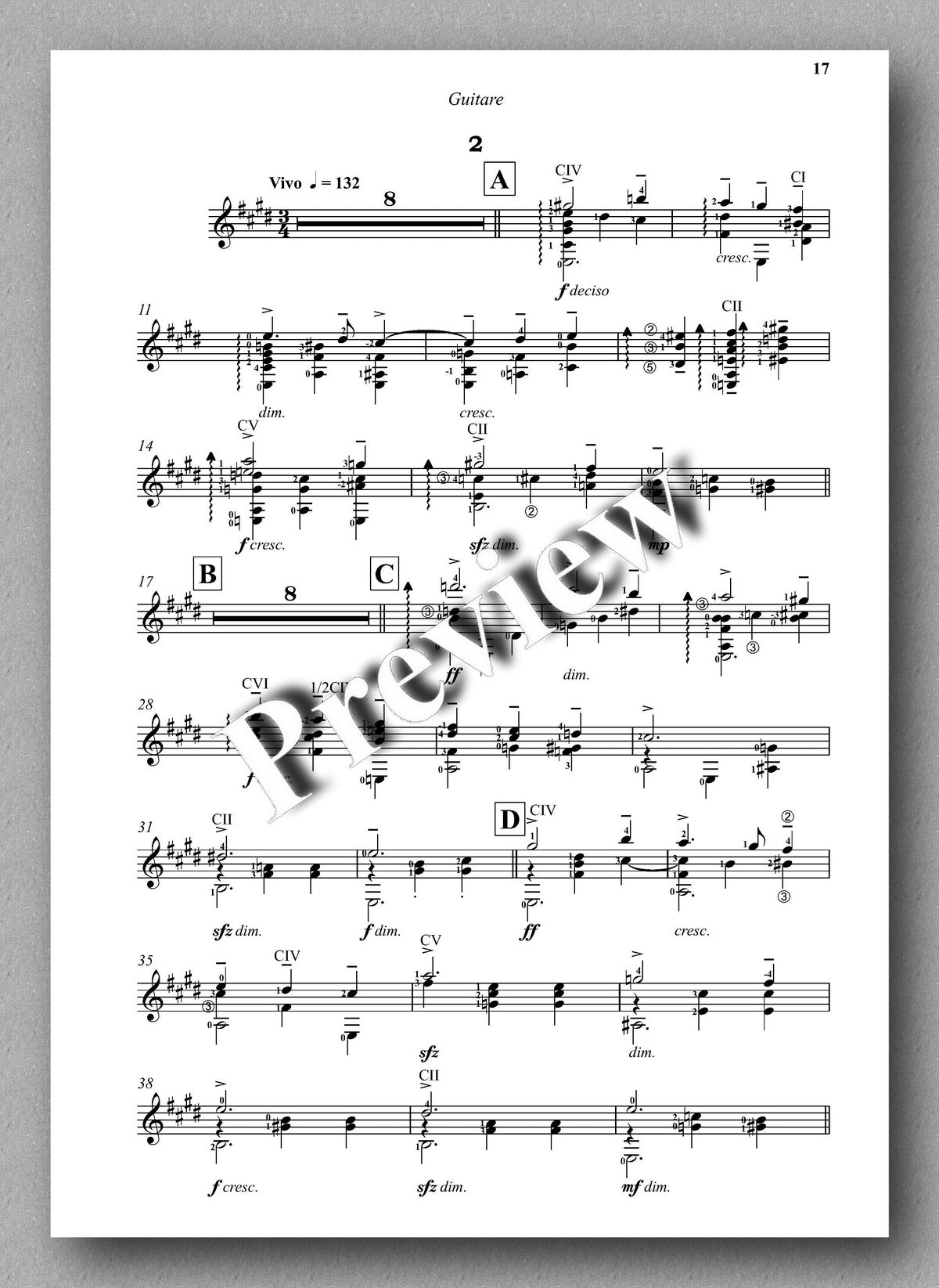 Colette Mourey, Concerto Français - preview of the guitar part 2