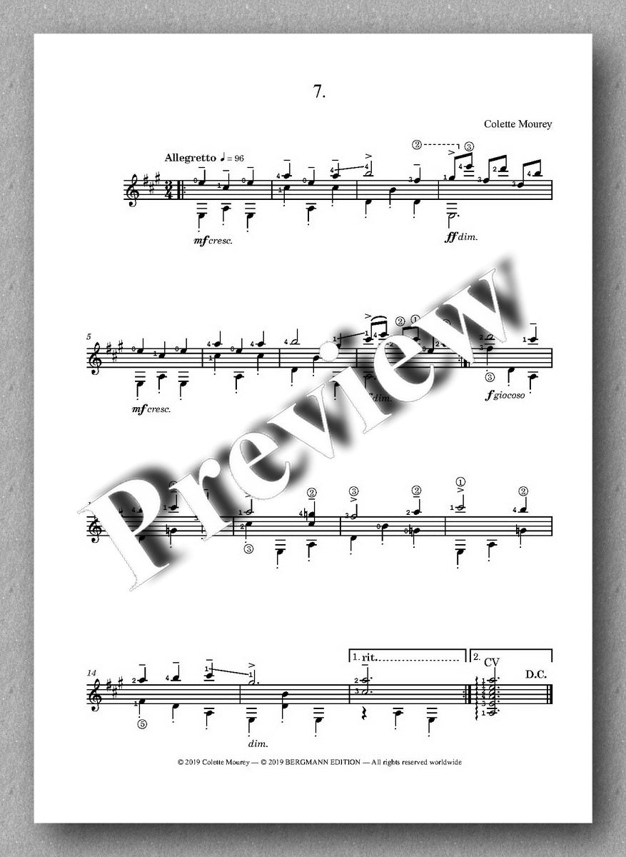 Colette Mourey, Dances Bavaroises - preview of the music score 2