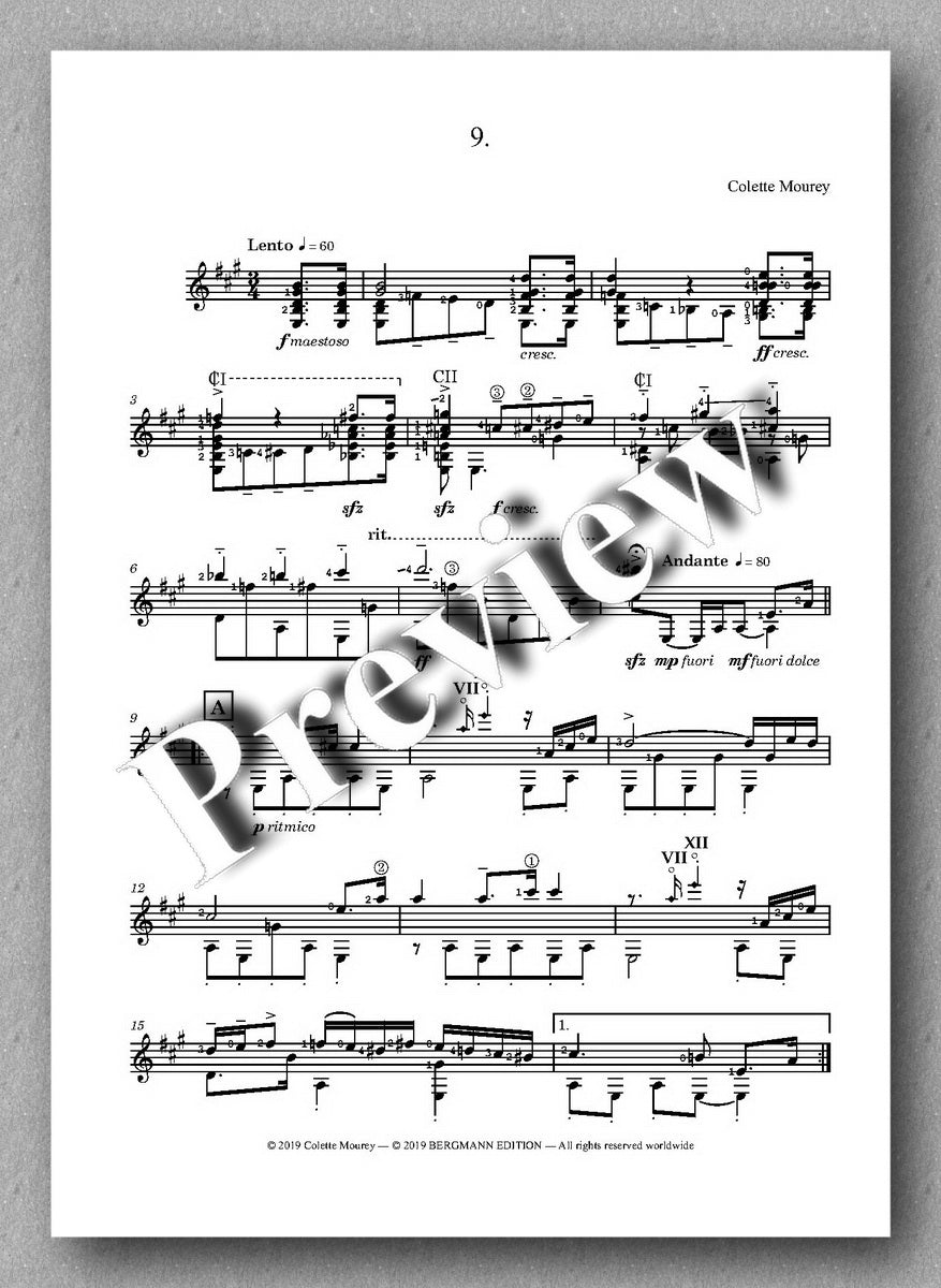 Colette Mourey, Dances Bavaroises - preview of the music score 3