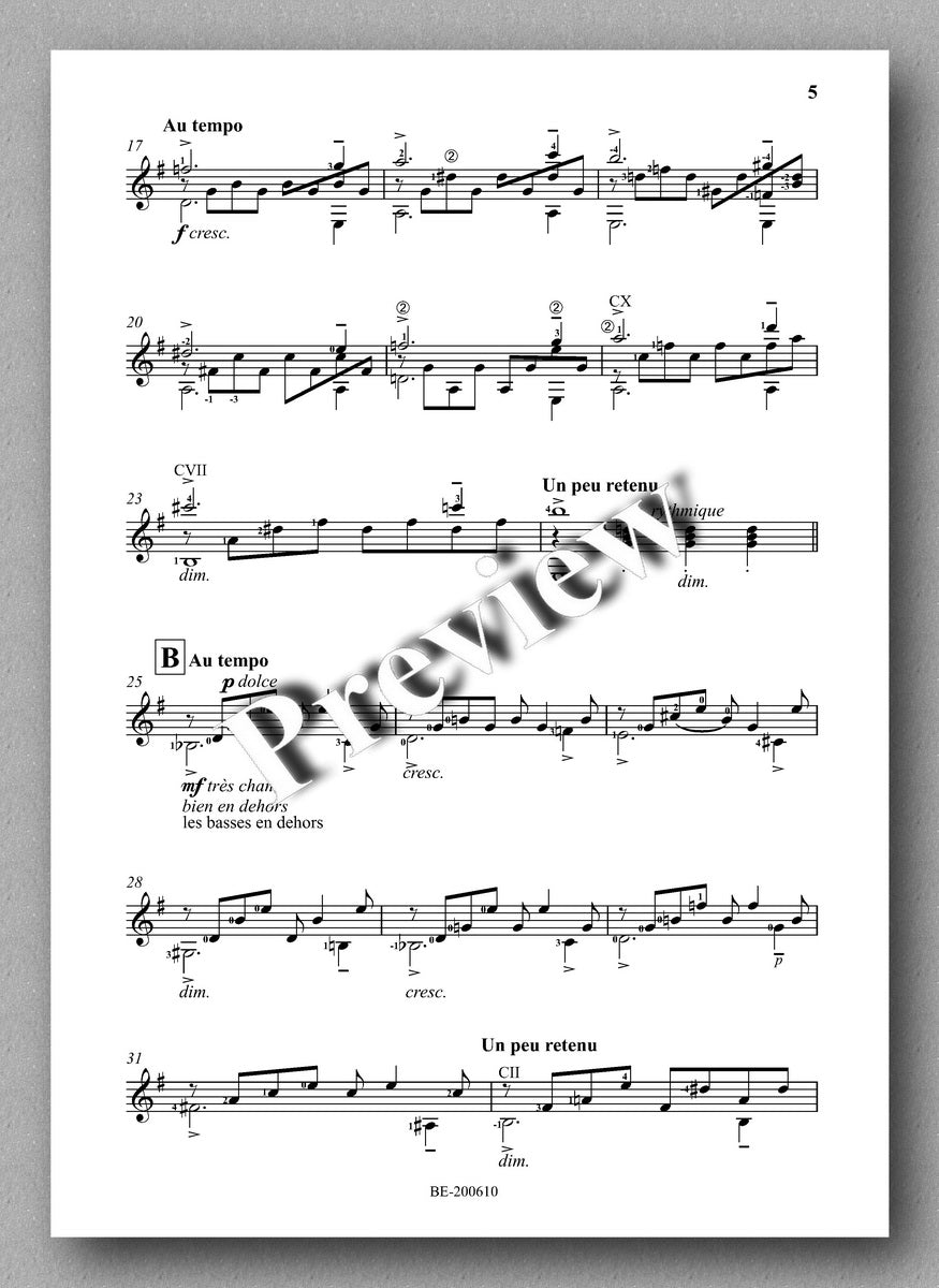 Colette Mourey, Tétralemme - preview of the music score 2