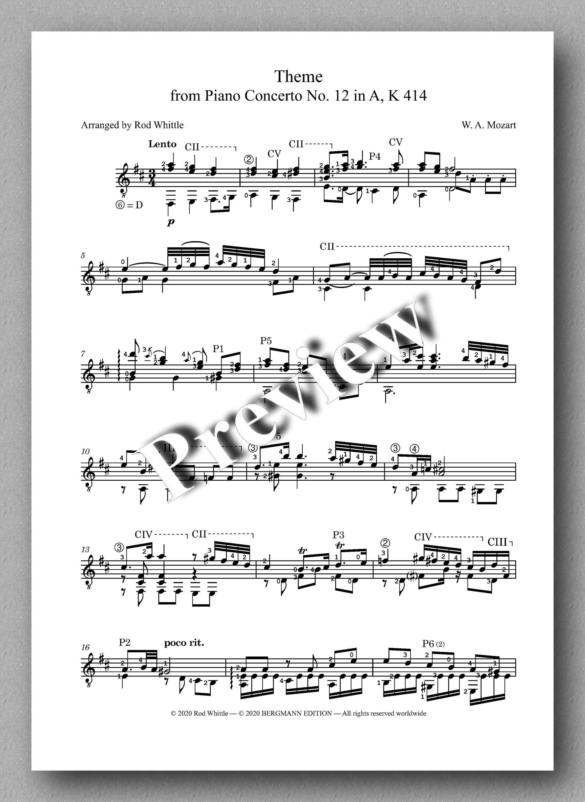 Mozart-Whittle, Two Pieces by Mozart - preview of the music score 1