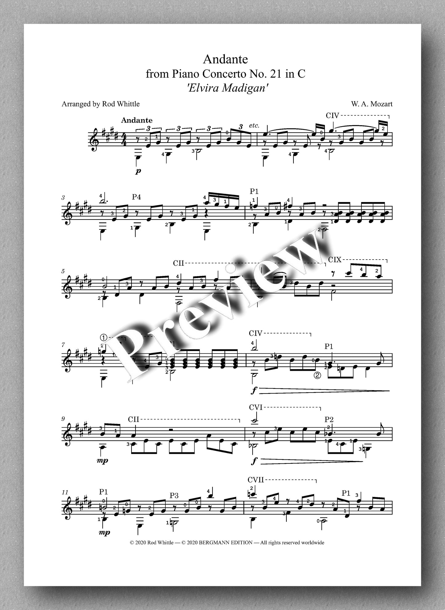 Mozart-Whittle, Two Pieces by Mozart - preview of the music score 2