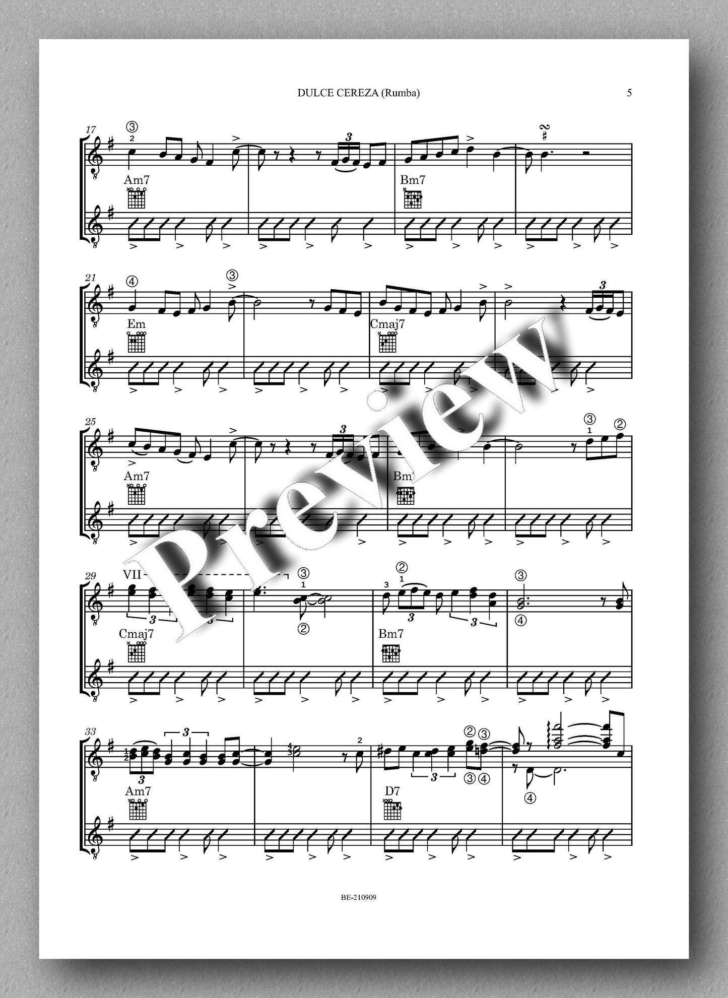 Nagtzaam, Dulce Cereza - music score 2