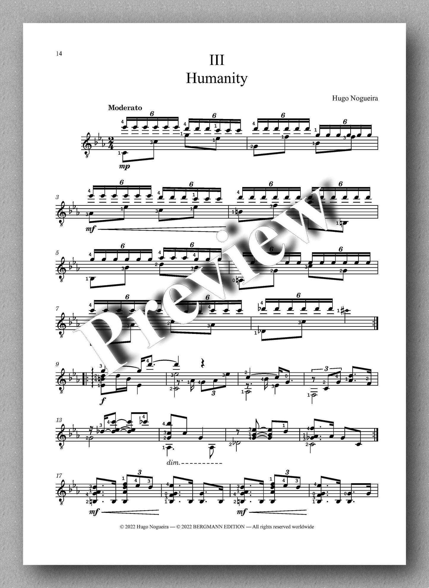 Hugo Nogueira, Three Spherical Pieces - preveiw of the music score 3