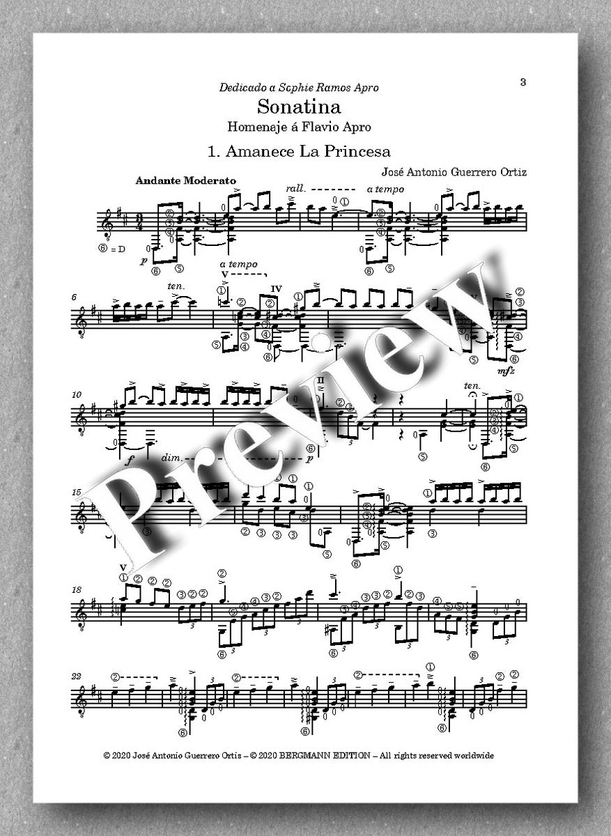 Sonatina by José Antonio Guerrero Ortiz - preview of the first movement