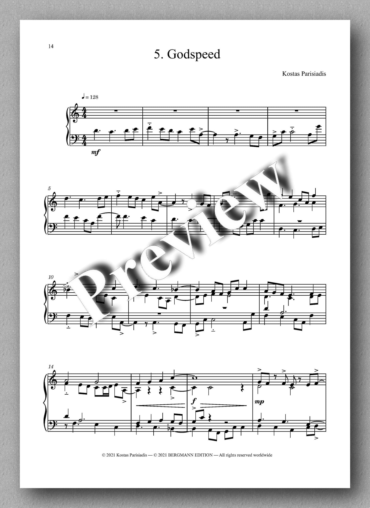 Parisiadis, Five Steps to Godspeed - music score 3