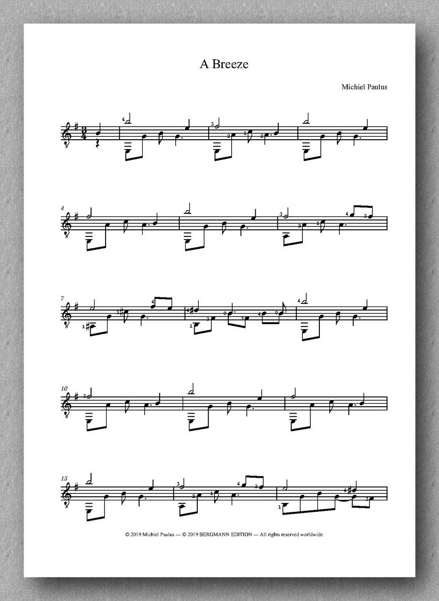 Paulus, Relflections - preview of the score 1