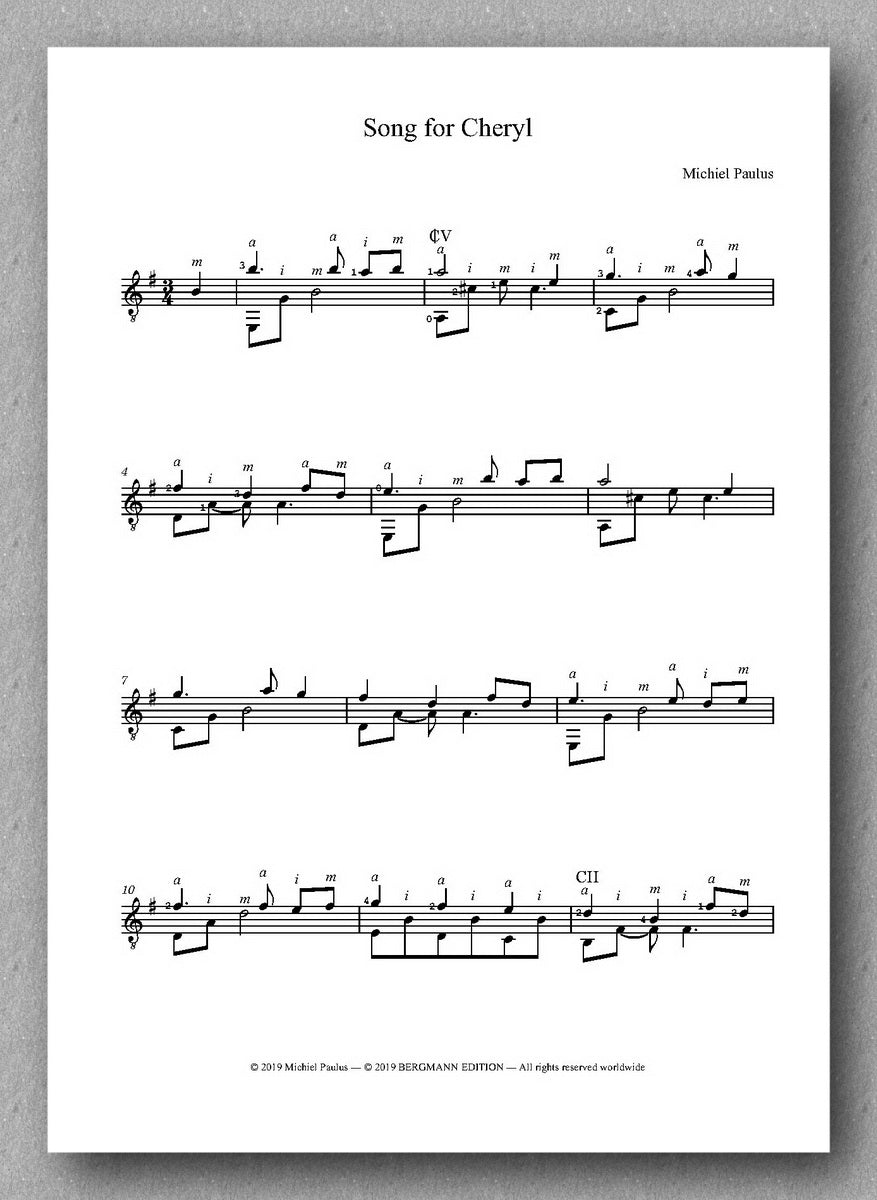 Paulus, Relflections - preview of the score 2
