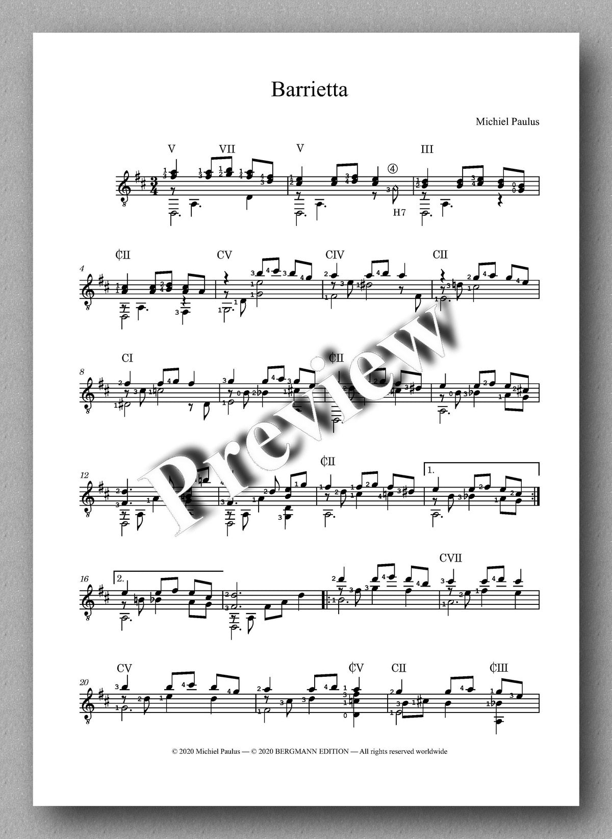 Paulus, Sculptures, Album 5 - Barietta music score
