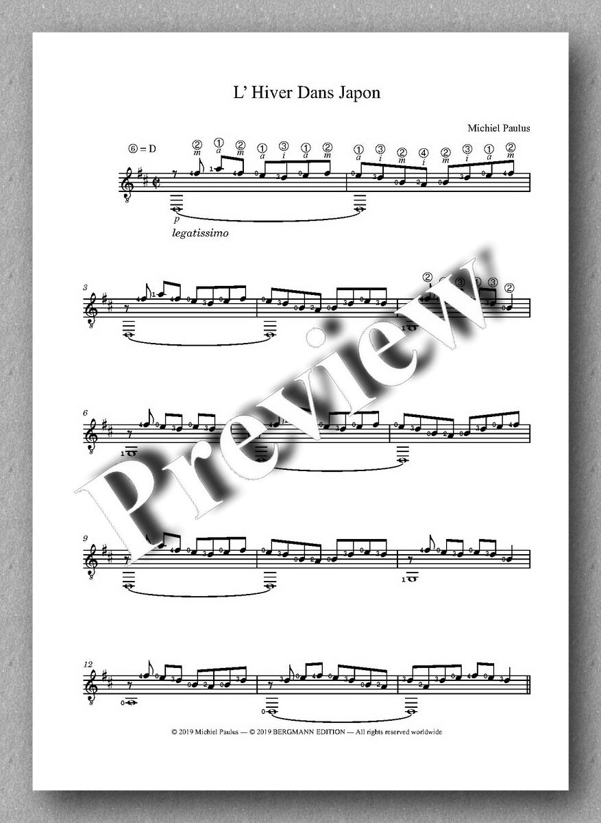 Sculptures, Album 2 - Preview of the music score 1