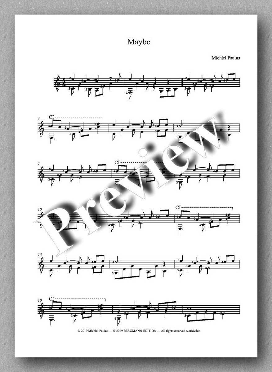 Sculptures, Album 2 - Preview of the music score 2