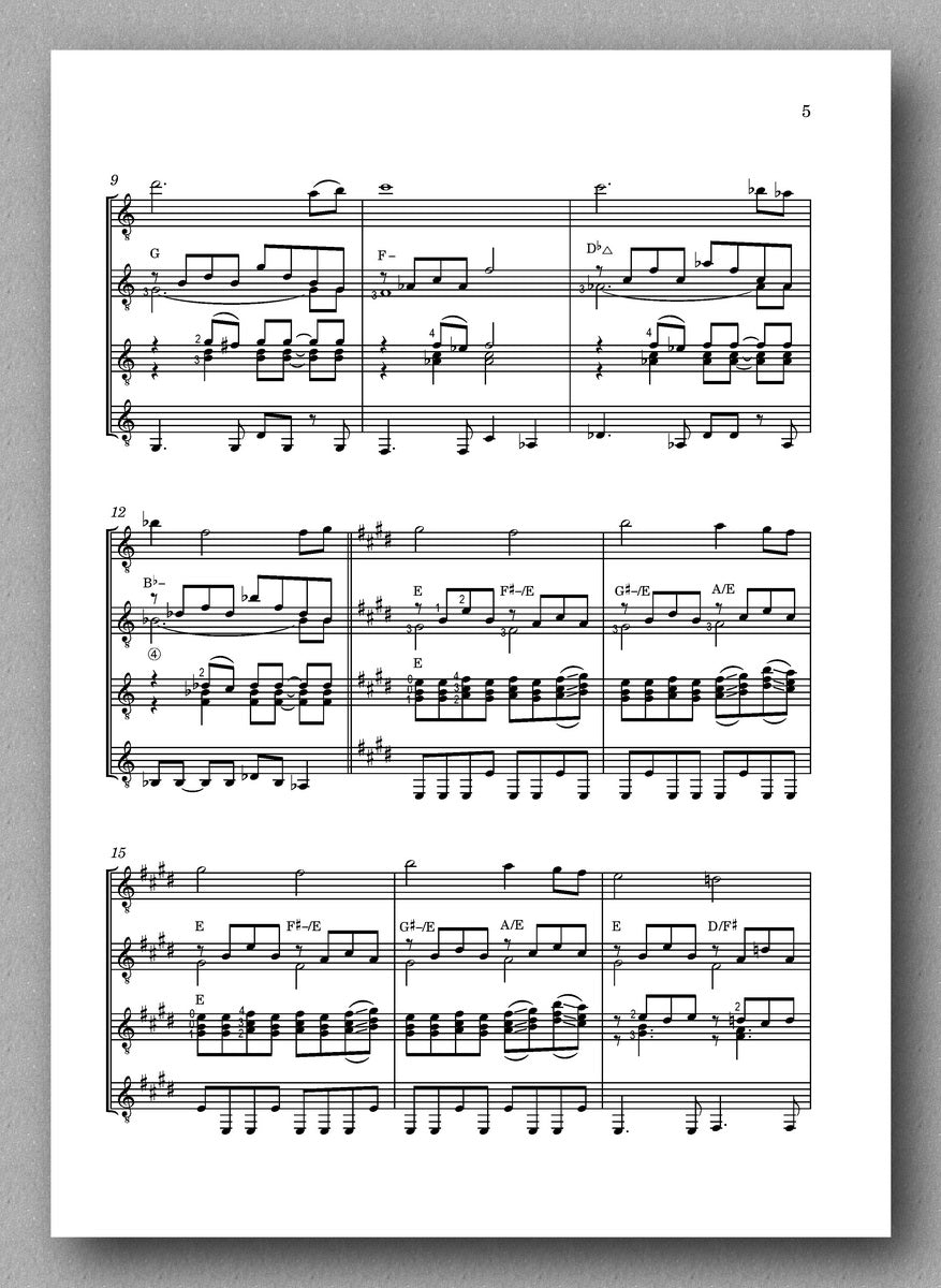 Petrov, Peace, guitar quartet 8 - preview of the score 2