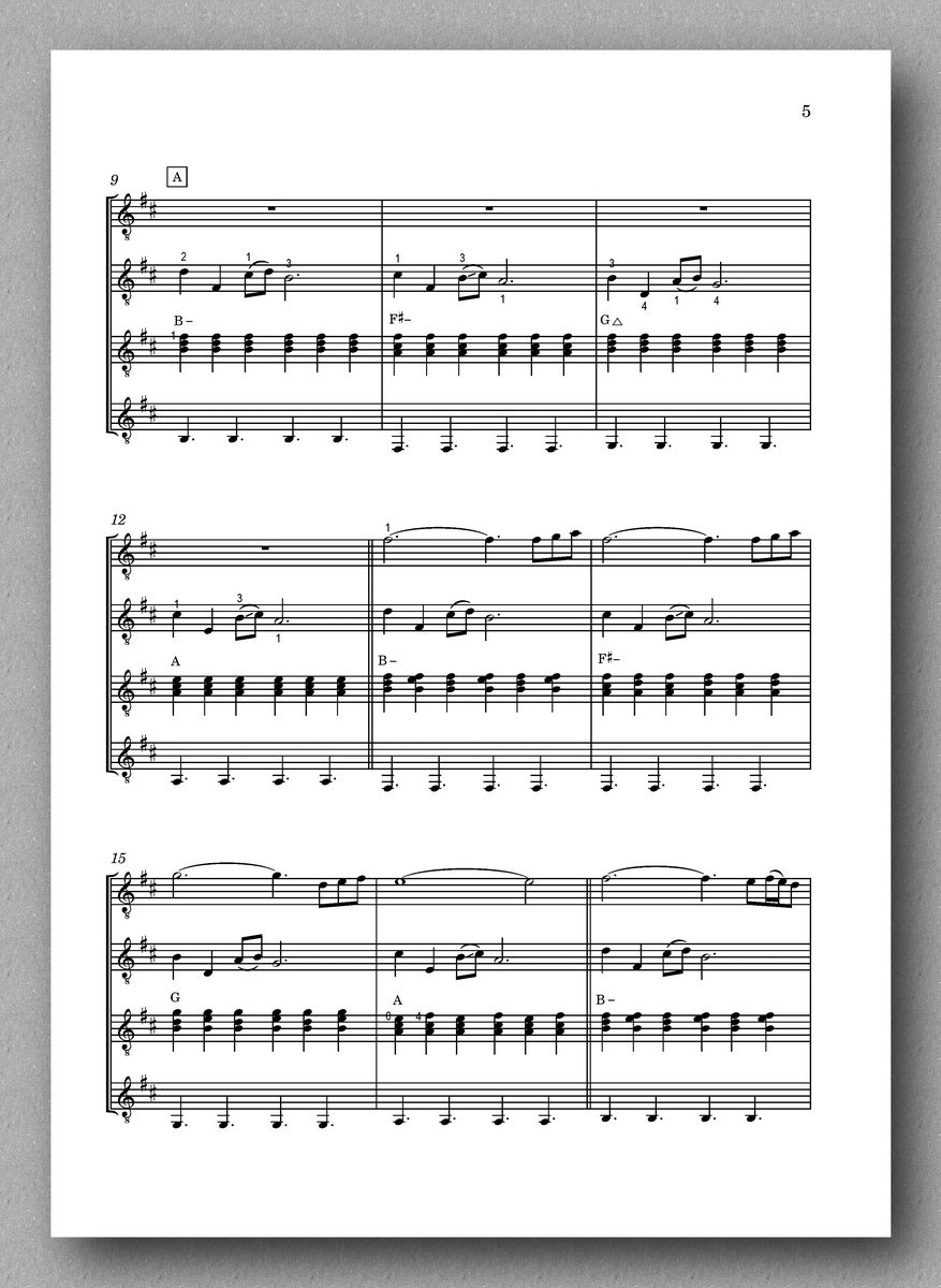 Petrov, Shadows, guitar quartet 6 - preview of the score 2