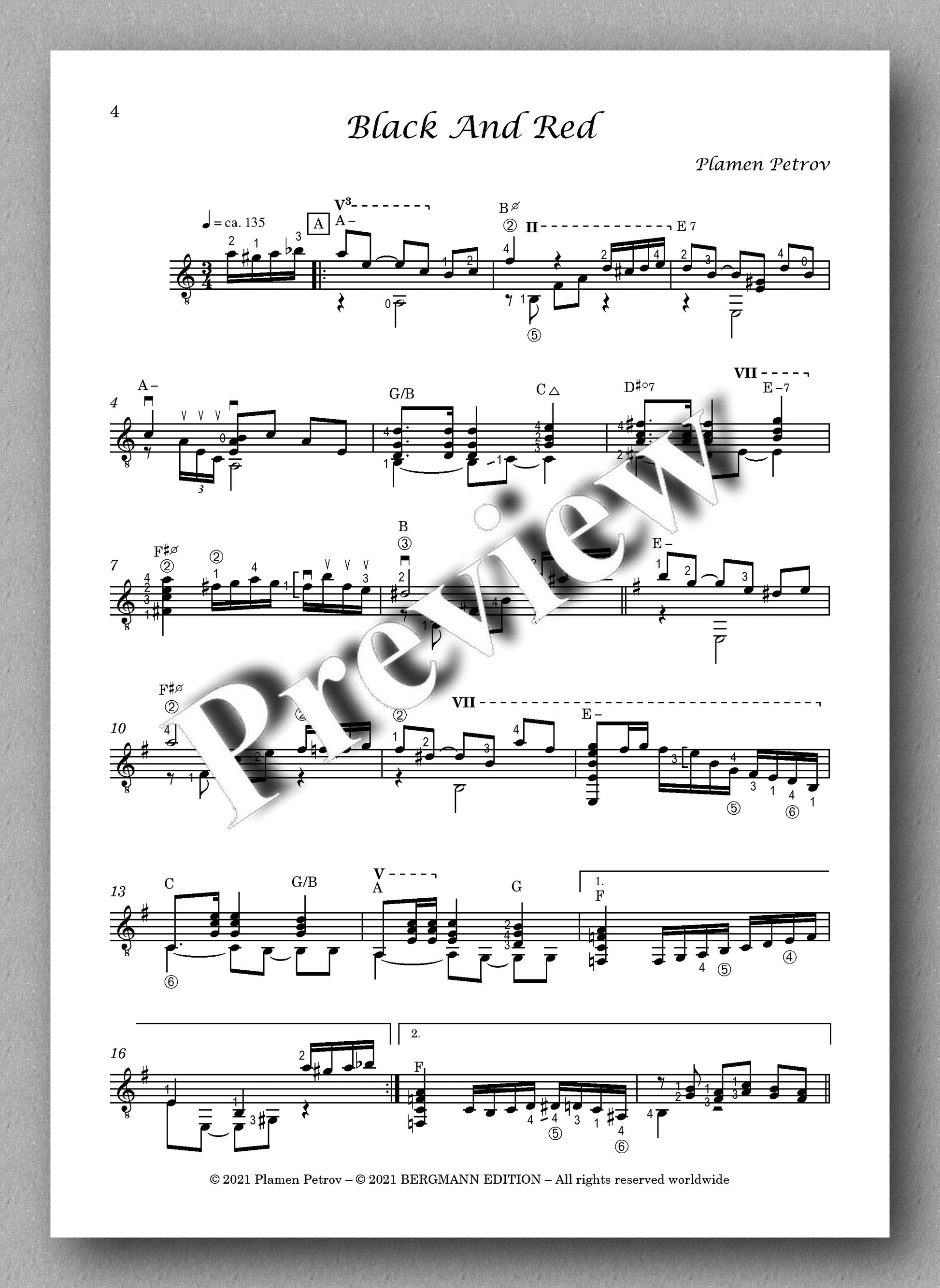 Petrov, Black and Red - music score 1