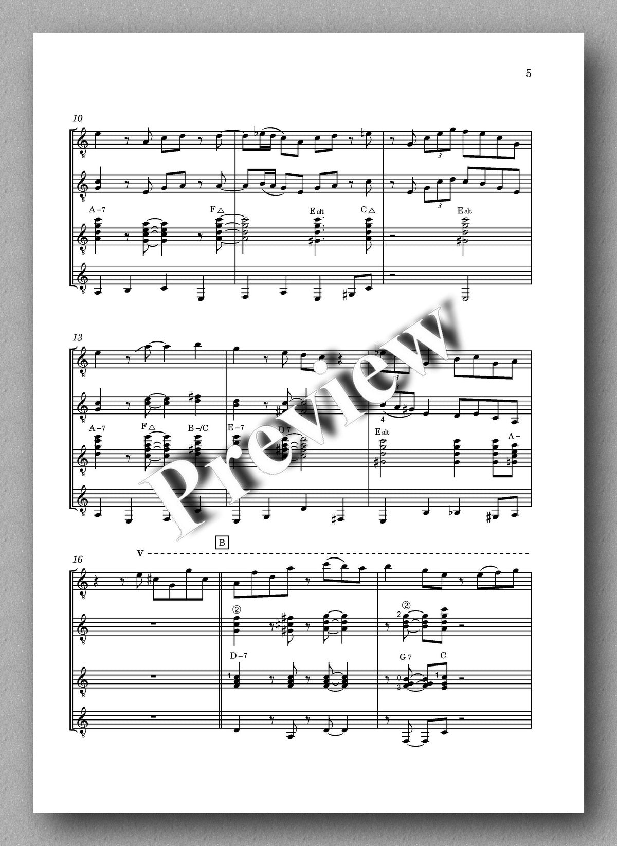 Petrov, Déjà vu, guitar quartet 18 - music score 2