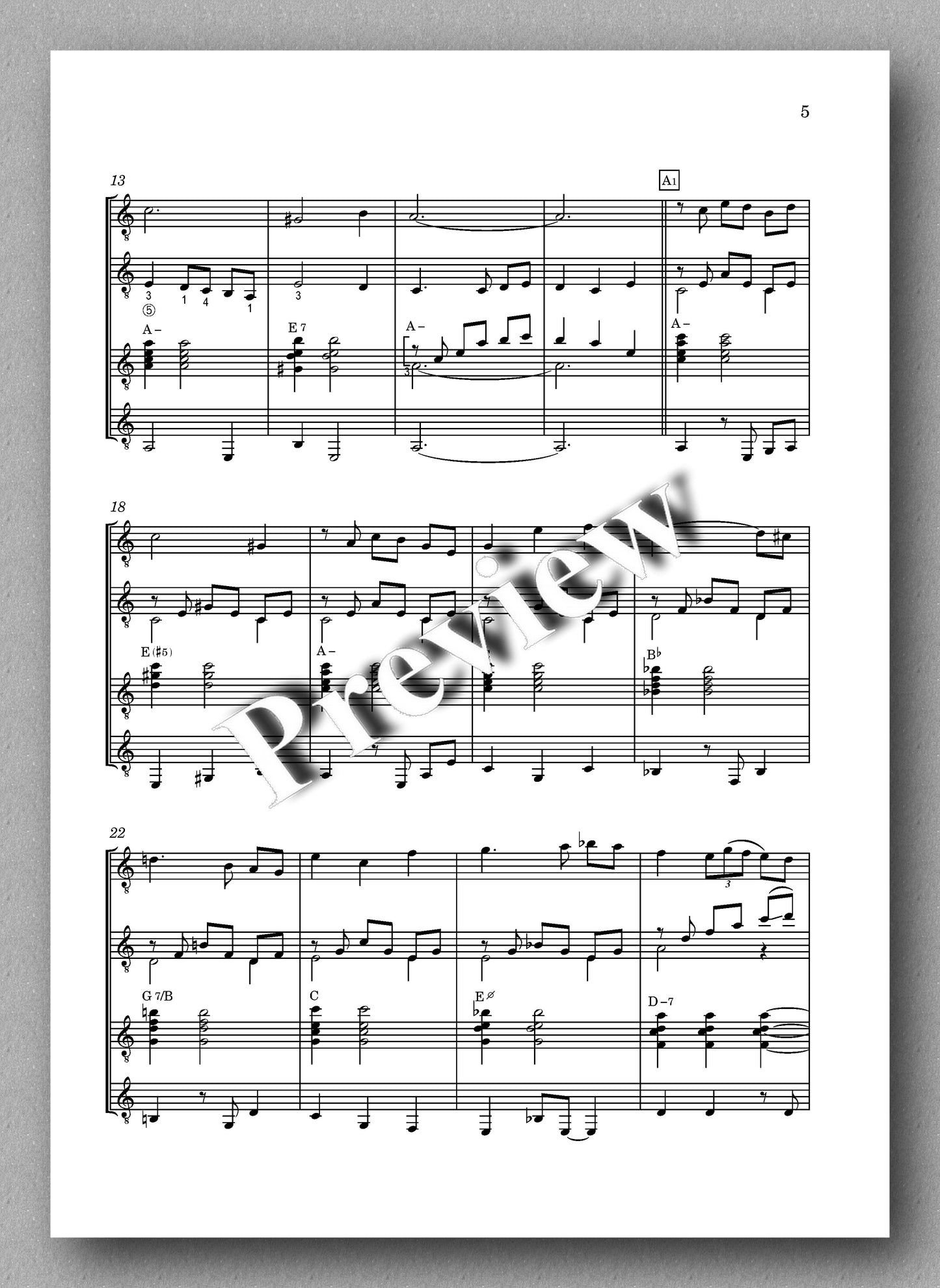 Don't Worry About me, guitar quartet no. 15 by Plamen Petrov - preview of the music score 2