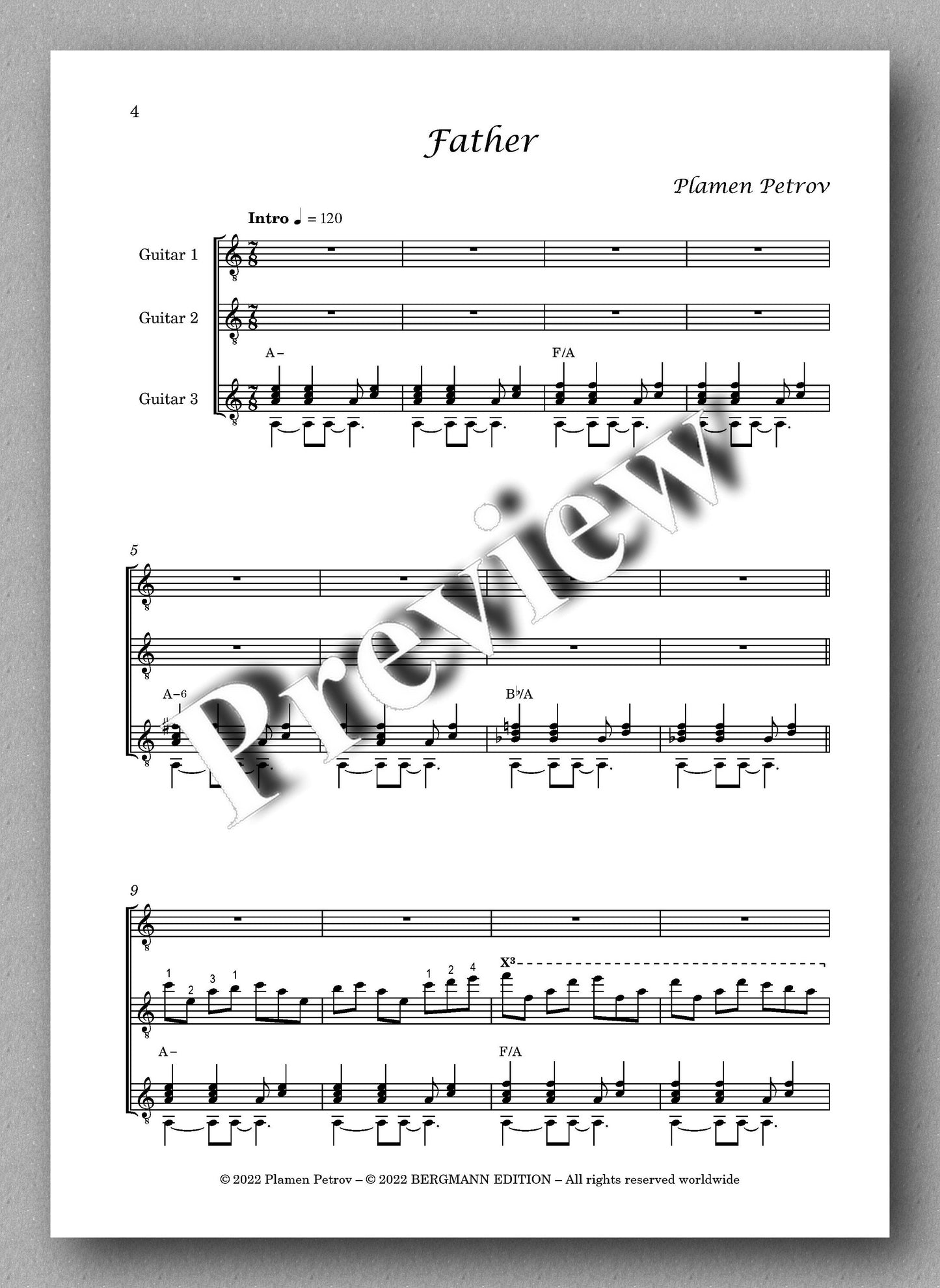 Plamen Petrov, Father - preview of the music score 1