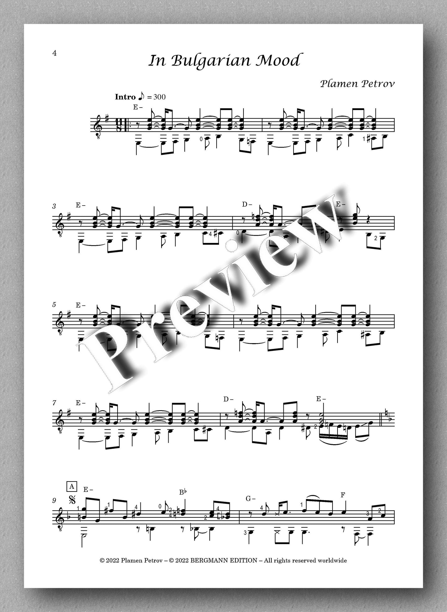 In Bulgarian Mood by Plamen Petrov - preview of the music score 1