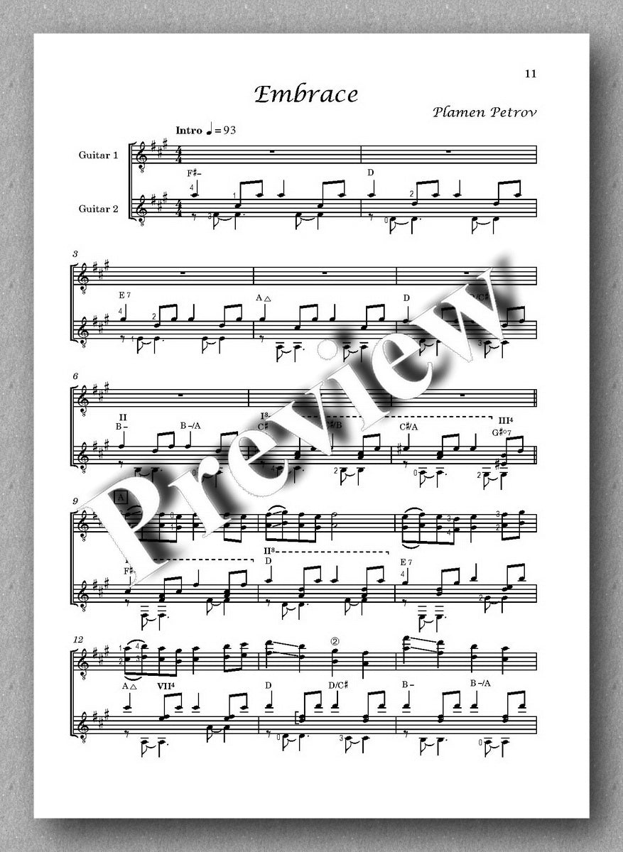 May Flower by Plamen Petrov - preview of the the music score 2